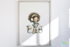 Winter Girl with Snowman Sublimation Product Image 3