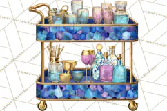 Celestial Christmas Clip Art PNG, Jewel Tone Winter Graphics Product Image 4