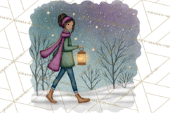 Celestial Christmas Clip Art PNG, Jewel Tone Winter Graphics Product Image 5