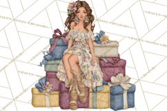 Celestial Christmas Clip Art PNG, Jewel Tone Winter Graphics Product Image 6