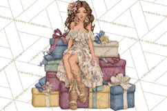 Celestial Christmas Clip Art PNG, Jewel Tone Winter Graphics Product Image 6