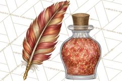 Celestial Christmas Clip Art PNG, Jewel Tone Winter Graphics Product Image 5