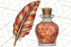 Celestial Christmas Clip Art PNG, Jewel Tone Winter Graphics Product Image 5