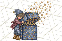 Celestial Christmas Clip Art PNG, Jewel Tone Winter Graphics Product Image 3