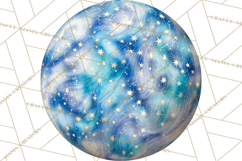 Celestial Christmas Clip Art PNG, Jewel Tone Winter Graphics Product Image 5