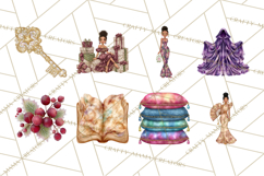 Celestial Christmas Clip Art PNG, Jewel Tone Winter Graphics Product Image 2