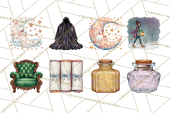 Celestial Christmas Clip Art PNG, Jewel Tone Winter Graphics Product Image 8