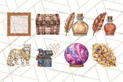 Celestial Christmas Clip Art PNG, Jewel Tone Winter Graphics Product Image 9