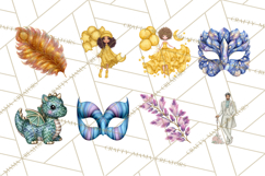 Celestial Christmas Clip Art PNG, Jewel Tone Winter Graphics Product Image 4