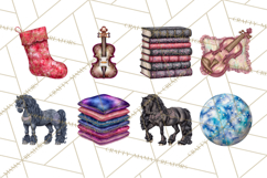 Celestial Christmas Clip Art PNG, Jewel Tone Winter Graphics Product Image 7