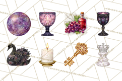 Celestial Christmas Clip Art PNG, Jewel Tone Winter Graphics Product Image 3