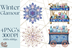 Celestial Christmas Clip Art PNG, Jewel Tone Winter Graphics Product Image 1