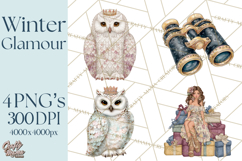 Celestial Christmas Clip Art PNG, Jewel Tone Winter Graphics Product Image 2