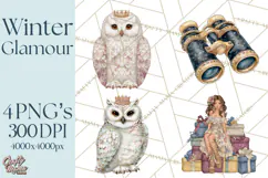 Celestial Christmas Clip Art PNG, Jewel Tone Winter Graphics Product Image 2
