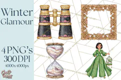 Celestial Christmas Clip Art PNG, Jewel Tone Winter Graphics Product Image 1
