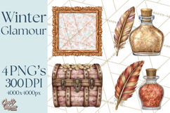 Celestial Christmas Clip Art PNG, Jewel Tone Winter Graphics Product Image 1