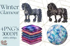 Celestial Christmas Clip Art PNG, Jewel Tone Winter Graphics Product Image 1