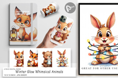 Winter Glow Animals Digital Paper Product Image 1