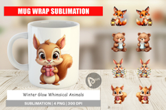 Winter Glow Whimsical Animals Mug Wrap Product Image 1