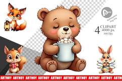 Winter Glow Whimsical Animals Clipart Product Image 1