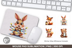 Winter Glow Whimsical Animals Mouse Pad Product Image 1