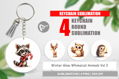 Winter Glow Whimsical Animals Keychain Product Image 1