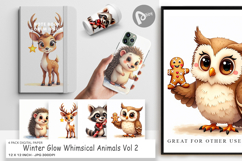 Winter Glow Animals Digital Paper Product Image 1
