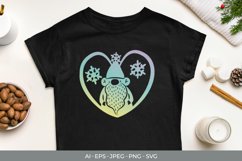 Winter Gnome in Heart with Gradient Color SVG Product Image 1