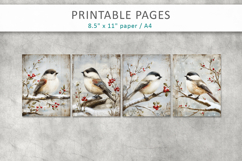 winter bird junk journal, printable pages Product Image 2