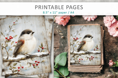 winter bird junk journal, printable pages Product Image 3