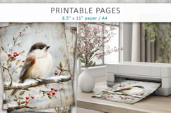 winter bird junk journal, printable pages Product Image 4