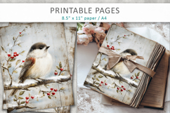 winter bird junk journal, printable pages Product Image 5