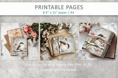 winter bird junk journal, printable pages Product Image 8