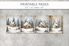 winter junk journal, forest cabin pages Product Image 2