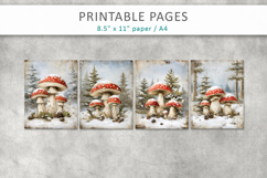 winter junk journal, mushroom grunge pages Product Image 2
