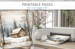 winter junk journal, textured winter pages Product Image 3