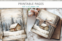 winter junk journal, textured winter pages Product Image 4