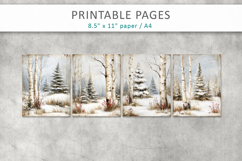 winter junk journal, woodland winter paper Product Image 2