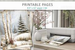 winter junk journal, woodland winter paper Product Image 4