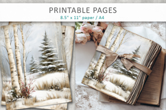 winter junk journal, woodland winter paper Product Image 5