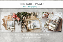 winter junk journal, woodland winter paper Product Image 8