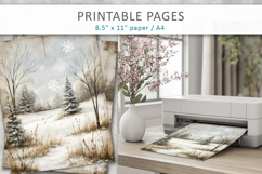 winter junk journal, printable pages Product Image 4
