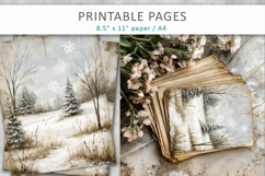 winter junk journal, printable pages Product Image 6
