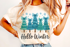 Hello Winter PNG, Christmas PNG, Coquette Winter PNG, Cozy Product Image 1