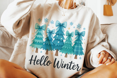Hello Winter PNG, Christmas PNG, Coquette Winter PNG, Cozy Product Image 2
