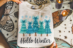 Hello Winter PNG, Christmas PNG, Coquette Winter PNG, Cozy Product Image 3