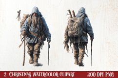Winter Hiking Clipart Sublimation, Christmas PNG Product Image 1