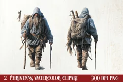 Winter Hiking Clipart Sublimation, Christmas PNG Product Image 1