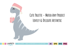 Coordinated holiday elements bundle in flat color style