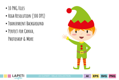 Festive elf clipart bundle with Christmas accessories and seasonal PNG files